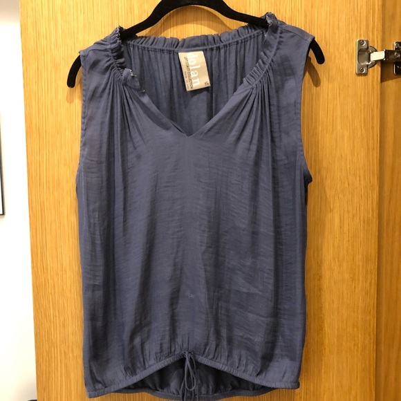 dolan Tops - Blue/gray work appropriate tie front blouse